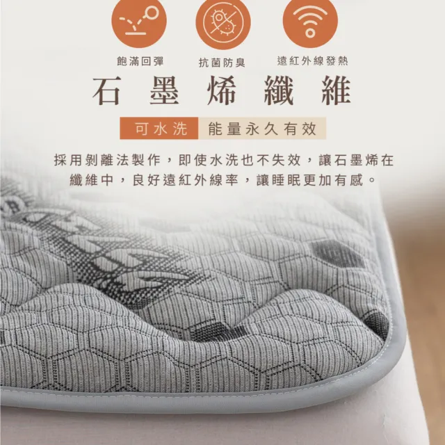 【Jindachi 金大器】雙人特大7尺-天絲石墨烯保暖墊(3M吸濕排汗 遠紅外線 台灣製造)