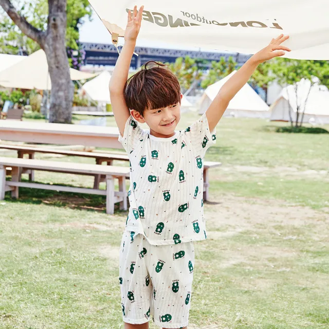 【MANI 瑪尼】童裝兒童夏季短袖空調居家套裝(男女童短袖純棉薄款睡衣套裝)