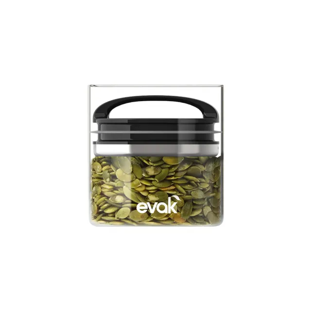 【Prepara】EVAK密封儲物罐COMPACT系列/玻璃/亮面把手[1號] - 468 ml