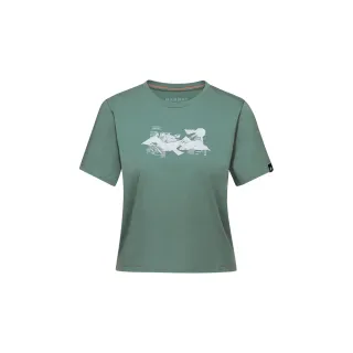 【Mammut 長毛象】Massone T-Shirt Cropped Women Rocks 有機棉短版短袖T恤 深玉石綠 女款 #1017-05171