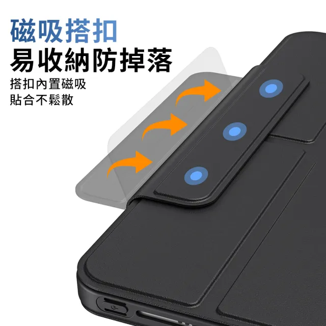 【YUNMI】iPad Air6/Air5/Air4 10.9吋 通用款 搭扣系列磁吸感應保護殼 保護套 帶筆槽 Y折支架平板皮套