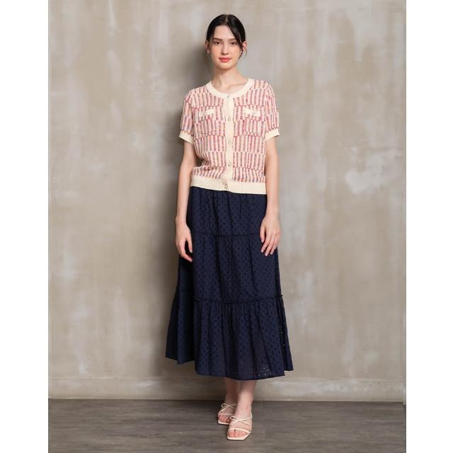 【perng yuh 芃諭名品】*愜意波希米亞 棉質鏤空 圓刺繡 層次長裙(2024 SS Collection｜3A春夏_優惠系列)