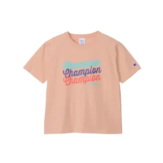 【Champion】官方直營-純棉LOGO印花寬版短袖TEE-女(淺粉紅色)