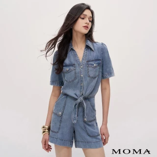 【MOMA】天絲牛仔綁帶上衣(淺藍色)