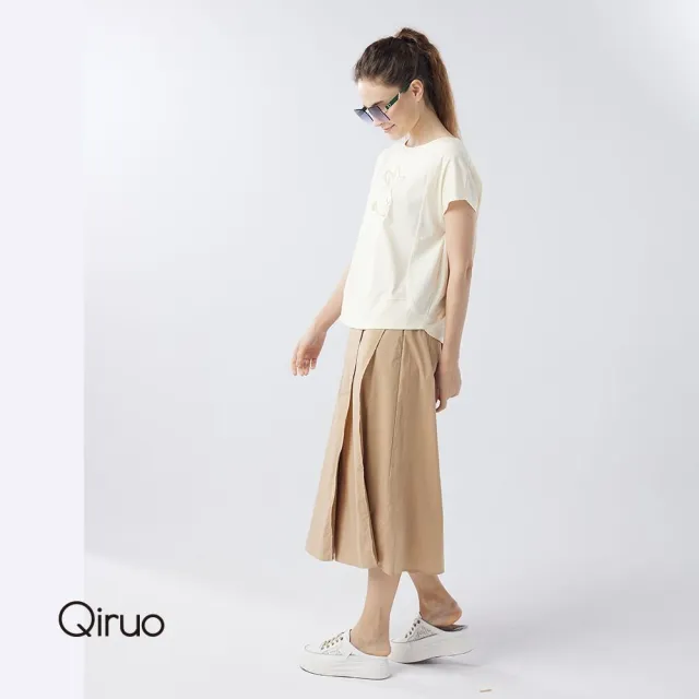 【Qiruo 奇若名品】春夏專櫃卡色褲裙3208C 布料舒適(M-2XL)