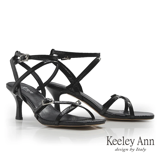 Keeley Ann 條帶羅馬感高跟涼鞋(黑色422772110-Ann系列)