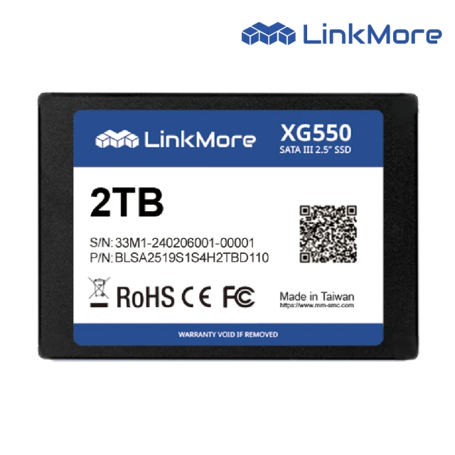 LinkMore XG550 2TB(2.5吋 SATAIII SSD 固態硬碟 XG550-2TB 讀540M/寫510M)