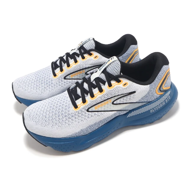 BROOKSBROOKS 慢跑鞋 Glycerin GTS 21 男鞋 白 藍 回彈 輕量 甘油系列 運動鞋(1104201D158)