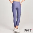 【Mollifix 瑪莉菲絲】功能口袋鋅離子抗菌訓練褲、瑜珈服、Legging(麻花紫藍)
