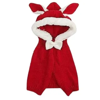 【PS Mall】暖呼呼小兔造型保暖斗篷 寶寶針織帽 嬰兒帽 寶寶帽 兒童帽 2入(B120)