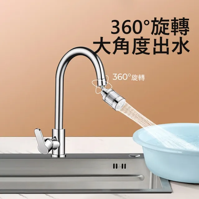 【Kyhome】萬向水龍頭防濺過濾器 家用自來水淨水器 廚房龍頭延伸濾水器 節水器(316不鏽鋼濾網)