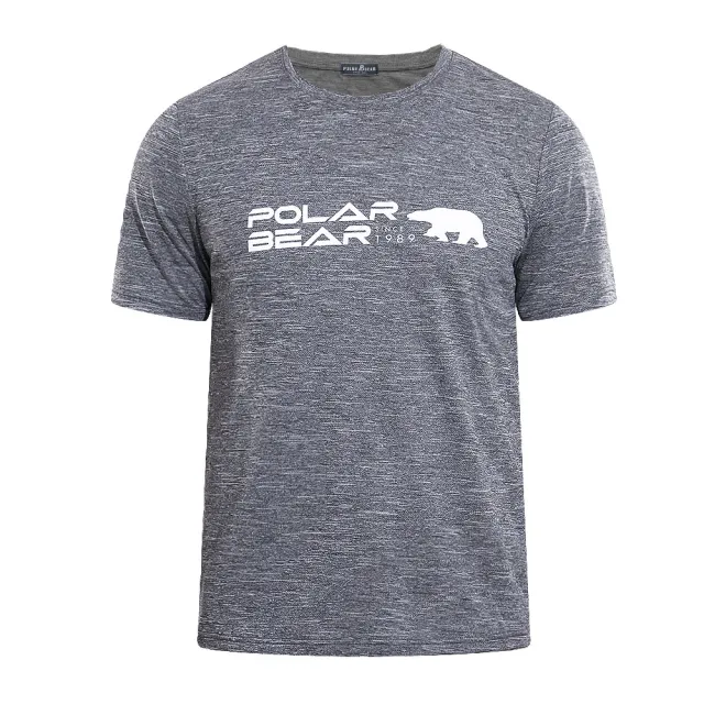 【POLAR BEAR 北極熊】男吸濕排汗輕量雲彩印花T恤-黑麻色(24T07)