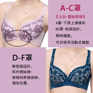 【Swear 思薇爾】花荷系列A-F罩蕾絲包覆女內衣(雋永藍)_出清品