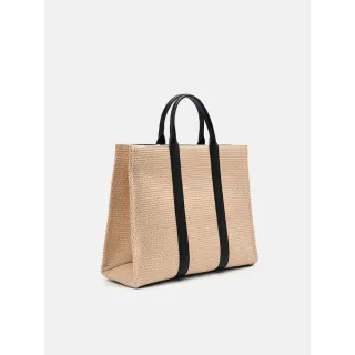 【PEDRO】Raffia 皮革編織肩背包/斜背包/托特包-黑色/咖啡色(小CK集團品牌 熱賣)