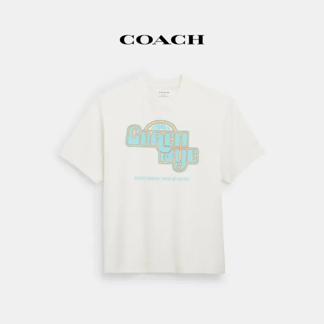 【COACH蔻馳官方直營】NEW YORK印花T恤-復古象牙白色(CT260)