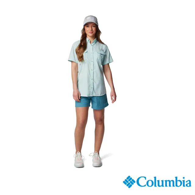 【Columbia 哥倫比亞】女款-Womens Bahama™ 超防曬UPF50短袖襯衫-冰川藍(UFL73130AU/IS)