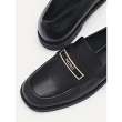 【PEDRO】PEDRO金屬標誌真皮女樂福鞋-黑/石灰白(小CK高端品牌)