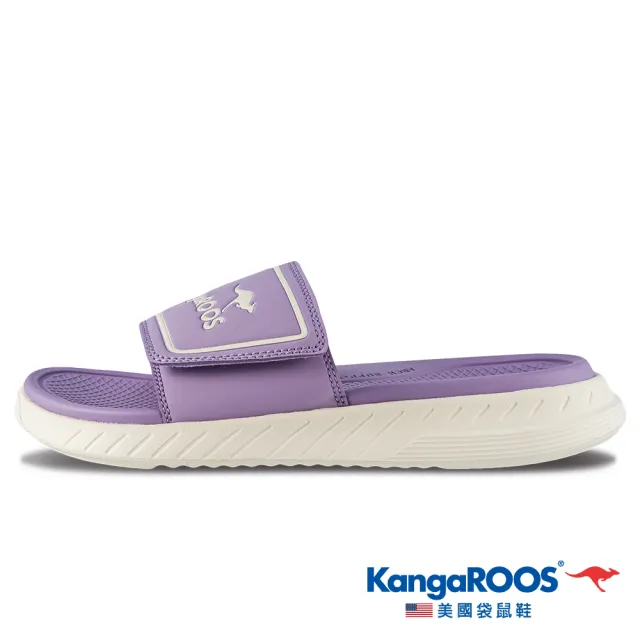 【KangaROOS】女鞋 HYPER SLIDE 厚底 魔鬼氈 止滑 柔軟避震 運動涼拖鞋(紫-KW41973)