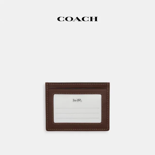 【COACH蔻馳官方直營】經典Logo纖巧型證件卡夾-橡木色/楓樹色(CU117)