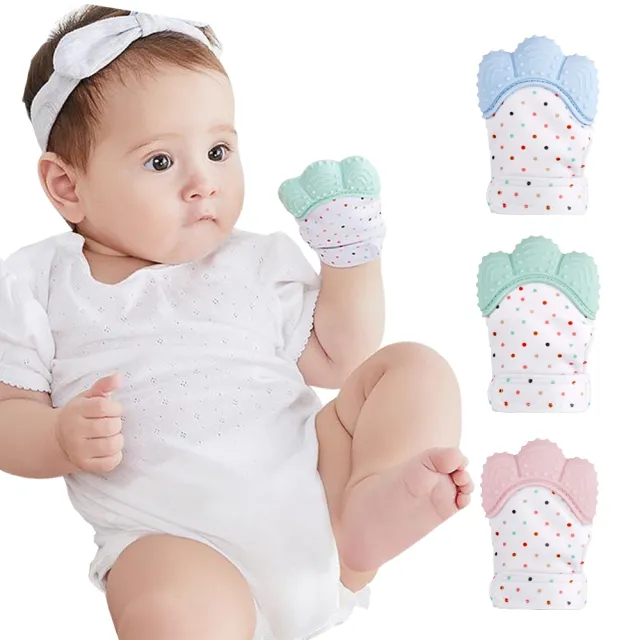 【JoyNa】3入-手套型咬咬固齒器 寶寶磨牙手套(矽膠手套.防咬手固齒器)