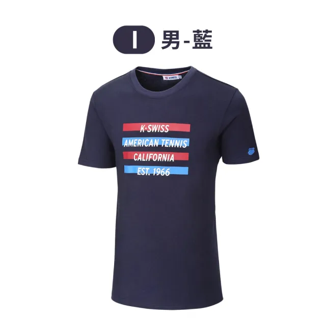 【K-SWISS】棉質吸排T恤 3D KS Logo/Stripes Tennis-男女-十二款任選