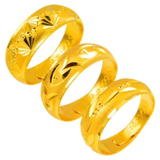 【GJS 金敬順】買一送一黃金戒指時尚男戒多選1(金重:1.53錢/+-0.05錢)