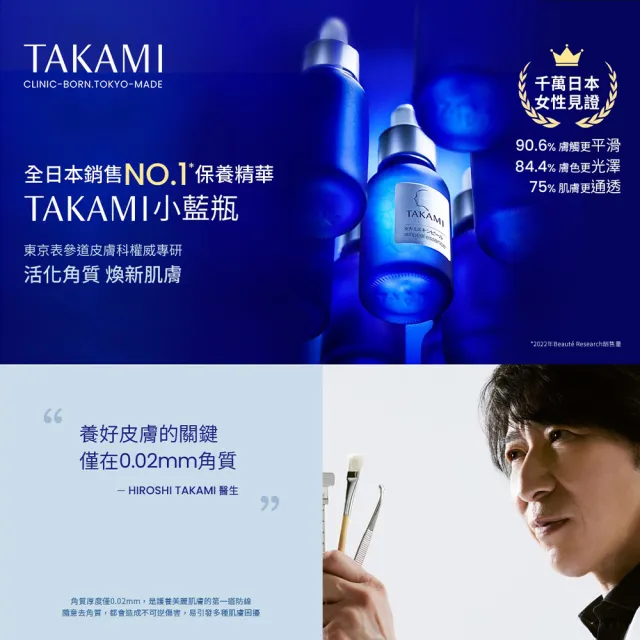 【TAKAMI】官方直營 超級三步驟全套保養組(小藍瓶30ml+潔顏乳80g+肌亮露 I 120ml)