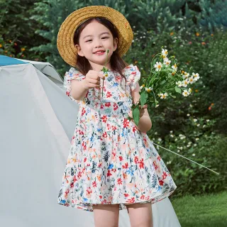 【GAP】女幼童裝 印花圓領短袖洋裝-花朵印花(544481)
