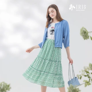 【IRIS 艾莉詩】刺繡雪紡層裙-2色(42202)