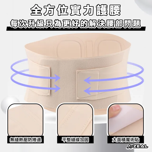 【A-ZEAL】全新加寬版冰絲輕柔雙支撐護腰帶-1入(男女通用、輕薄無痕、絲滑透氣、雙重支撐SP2027)