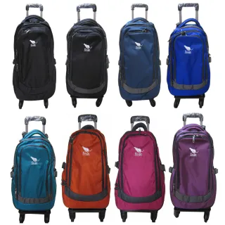 【COUGAR】後背拉桿型三用中容量A4夾電腦提拉桿分離式360度飛機輪防水包 尼龍布