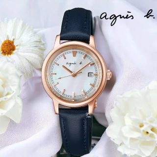 【agnes b.】法式簡約 太陽能錶 女錶 指針錶 手錶(V137-KPS0Z.BU9041X1)