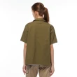 【JEEP】女裝 抗撕裂多口袋工裝短袖襯衫(綠)