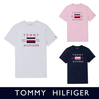 【Tommy Hilfiger】TOMMY 經典刺繡大Logo圖案短袖T恤 上衣-多色組合(休閒舒適/可搭情侶款/平輸品)
