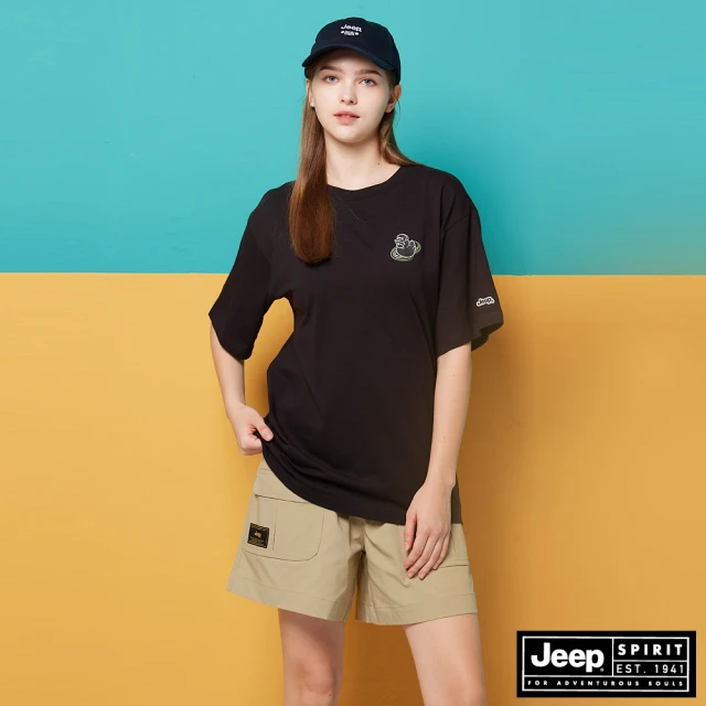 JEEP 女裝 多口袋涼感工作短褲(卡其)