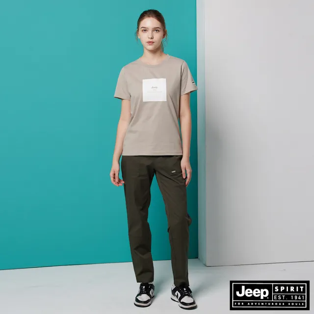 【JEEP】女裝 率性大口袋長褲(綠)