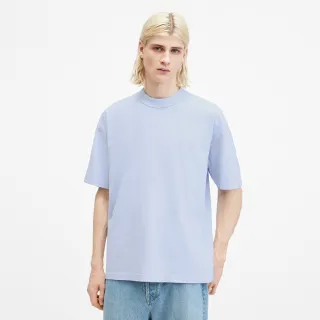 【ALLSAINTS】ISAC 舒適厚實寬鬆落肩純棉短袖T恤-淺藍 MD105V(寬鬆版型)