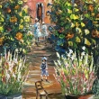 【RioBuds 瑞歐斯】臨摹手工名畫-莫內藝術家的維特花園30*40公分(資深畫師手工繪製 附頂級黑框)