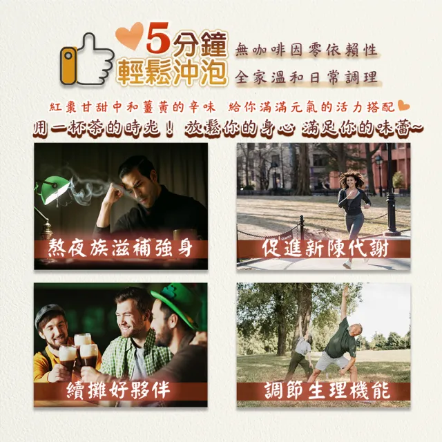 【蔘大王】薑黃紅棗正甘茶包X3組（6gX10入/組）(養生無咖啡因 薑黃素滋補強身 紅棗甘甜 甘草調整體質)