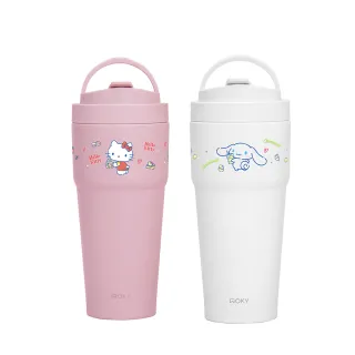 【WOKY 沃廚】SANRIO聯名_二代渾圓杯750ml-附彈跳吸管(HelloKitty/大耳狗/隨行杯/冰壩杯/吸管杯/保溫瓶)