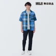 【MUJI 無印良品】男有機棉馬杜拉斯格紋開領短袖襯衫(共3色)