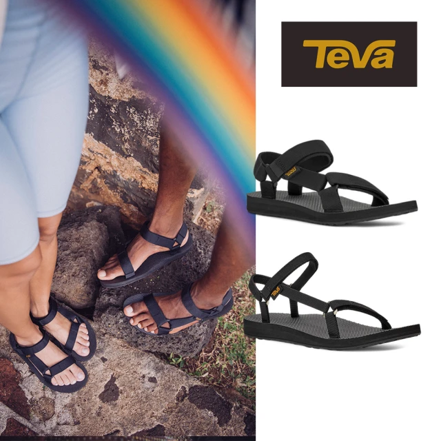 TEVA 男/女涼鞋 經典緹花織帶涼鞋/雨鞋/水鞋/海灘鞋 Original Universal Slim 原廠(經典黑色任選)