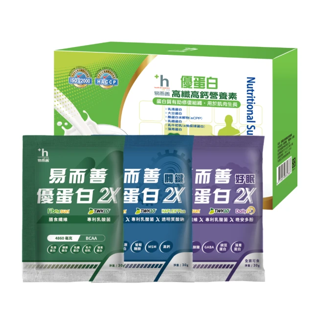 易而善 優蛋白2X 500g+優蛋白2X隨手包綜合組(基礎運