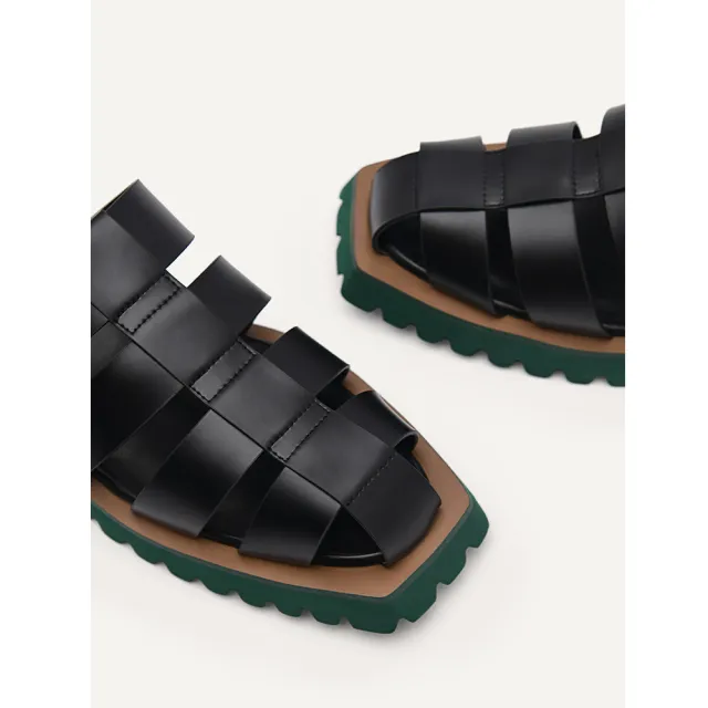 【PEDRO】Grapnel厚底漁夫涼鞋/穆勒鞋-黑色(小CK高端品牌 名人穿搭 熱賣)
