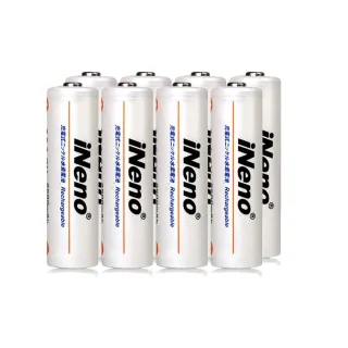 【iNeno】超大容量低自放鎳氫充電電池 2500mAh 3號/AA 8顆入(環保/重複使用 超值 適用於遙控器)