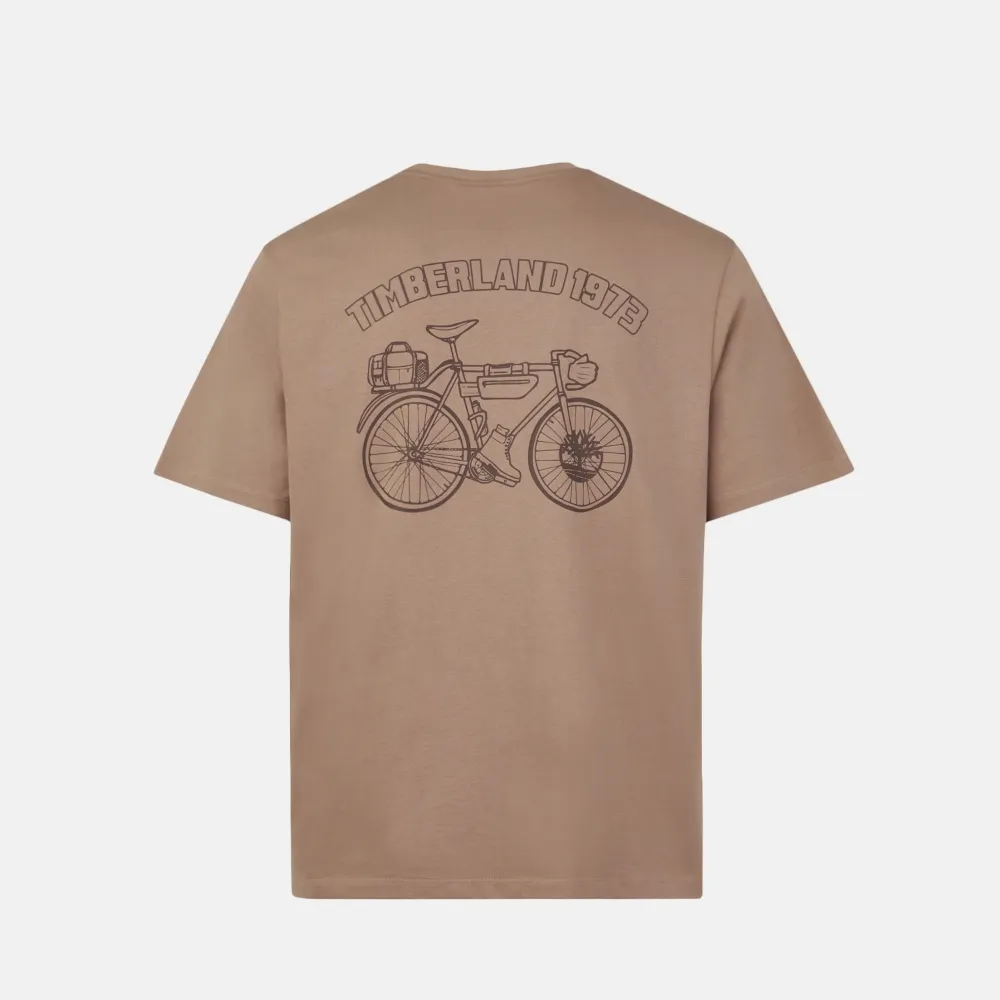 【Timberland】中性褐灰色背後圖案短袖T恤(A2P28929)