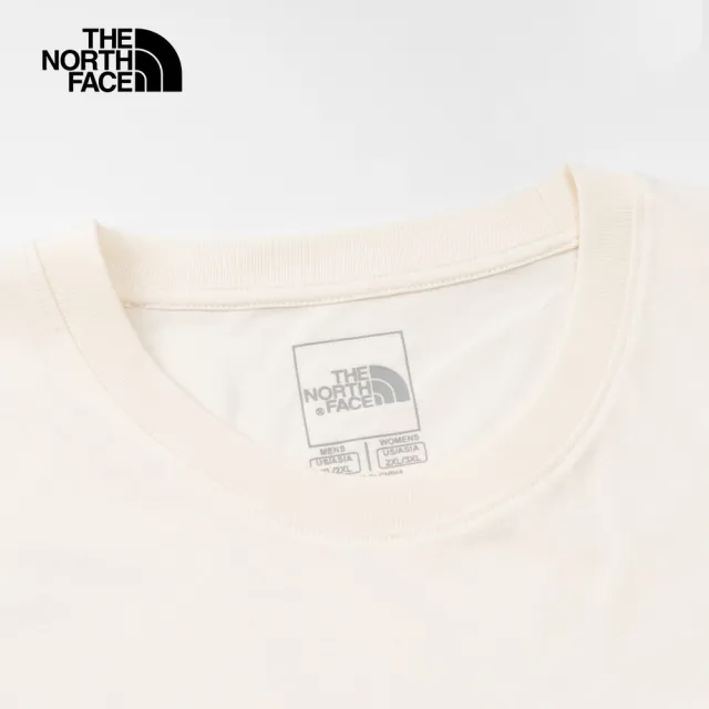 【The North Face】北面男女款米白色胸前LOGO口袋短袖T恤｜88G4QLI