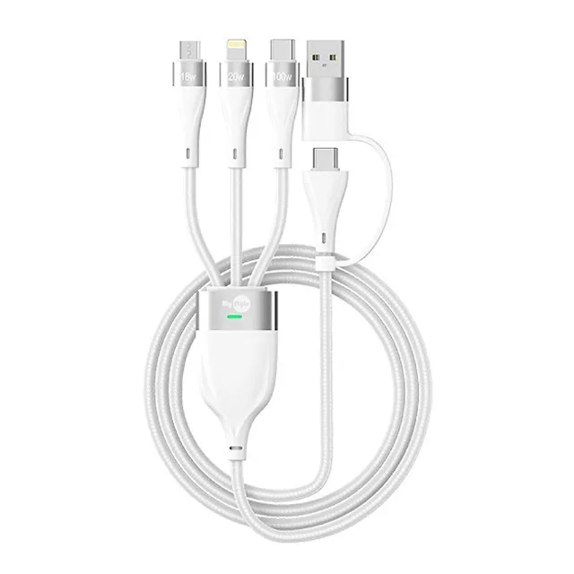 【HANG】30W第三代氮化鎵GaN 快速充電器-黑+MyStyle USB+TYPE-C TO TYPE-C/Lightning/Micro 快充線-白(1C)