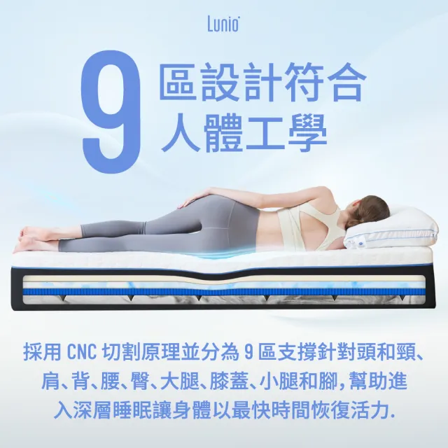 【Lunio】Gen4石墨烯雙人6X7尺乳膠床墊(7層機能設計 全新升級 加倍好睡)