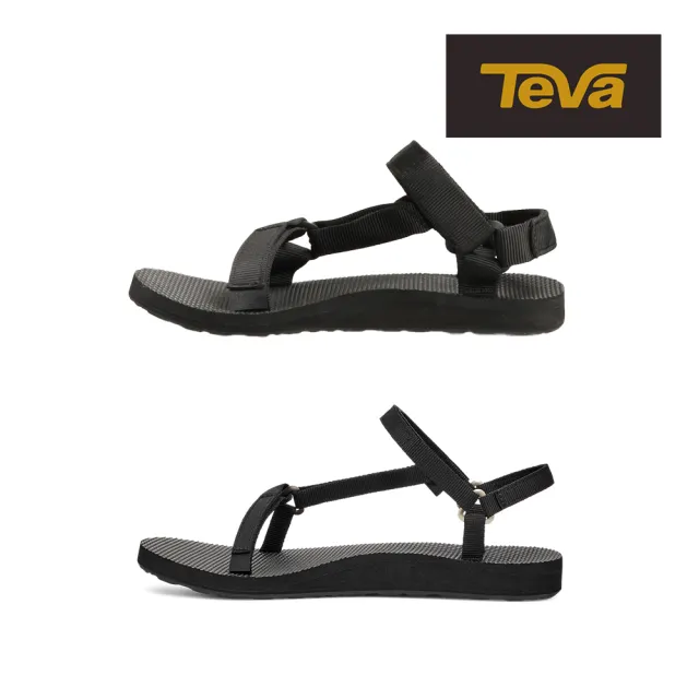 【TEVA】男/女涼鞋 經典緹花織帶涼鞋/雨鞋/水鞋/海灘鞋 Original Universal Slim 原廠(經典黑色任選)